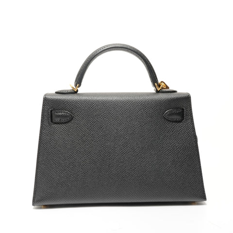 HERMES B stamp, 2023 Mini Kelly Epsom Handbag black WS28357