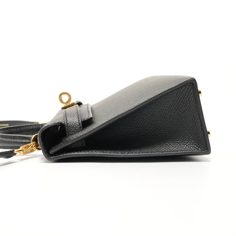 HERMES B stamp, 2023 Mini Kelly Epsom Handbag black WS28357