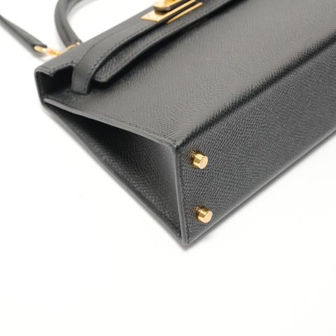 HERMES B stamp, 2023 Mini Kelly Epsom Handbag black WS28357