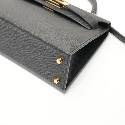 HERMES B stamp, 2023 Mini Kelly Epsom Handbag black WS28357