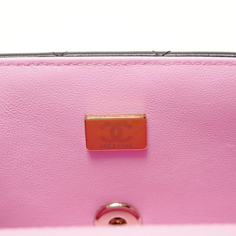 CHANEL Matelass Top Handle Mini Classic 2-way Pink Shoulder Bag black WS28358