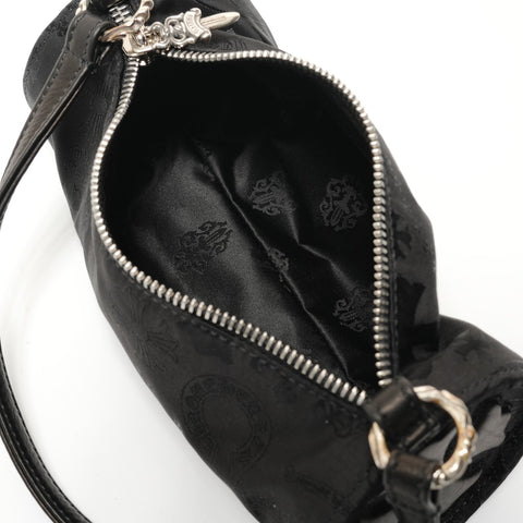 CHROME HEARTS Stencil Pattern Grinds Nylon Shoulder Bag black WS28361