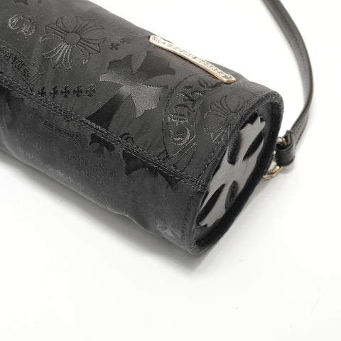 CHROME HEARTS Stencil Pattern Grinds Nylon Shoulder Bag black WS28361