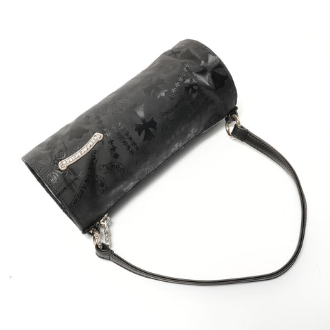 CHROME HEARTS Stencil Pattern Grinds Nylon Shoulder Bag black WS28361