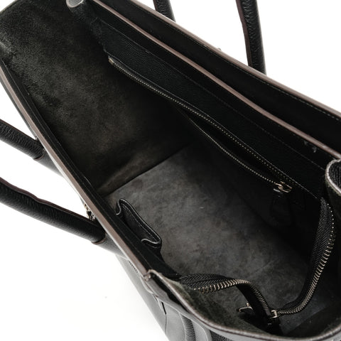 CELINE Luggage Mini Shopper Leather Handbag black WS28363