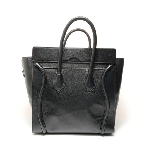 CELINE Luggage Mini Shopper Leather Handbag black WS28363
