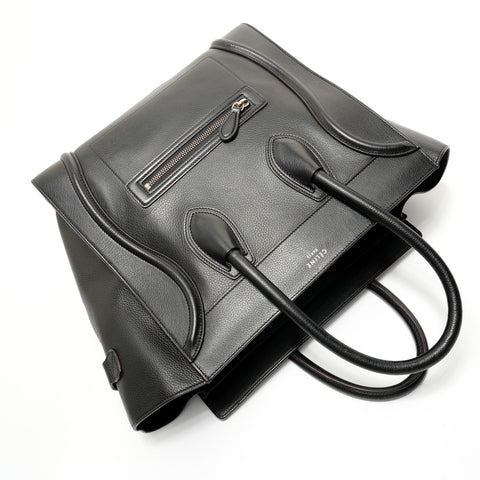CELINE Luggage Mini Shopper Leather Handbag black WS28363