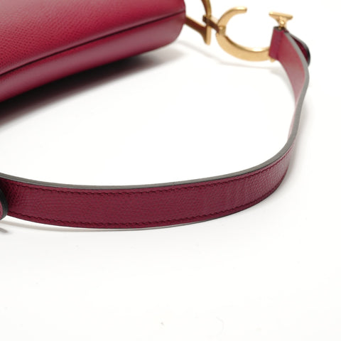 Christian Dior Saddle Leather Shoulder Bag Red WS28365