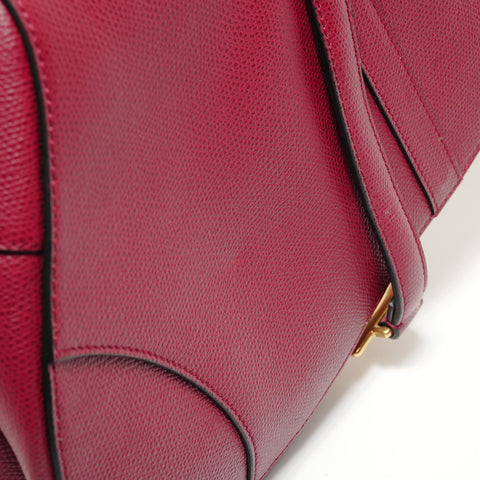 Christian Dior Saddle Leather Shoulder Bag Red WS28365
