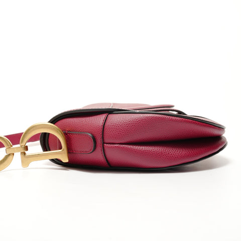 Christian Dior Saddle Leather Shoulder Bag Red WS28365