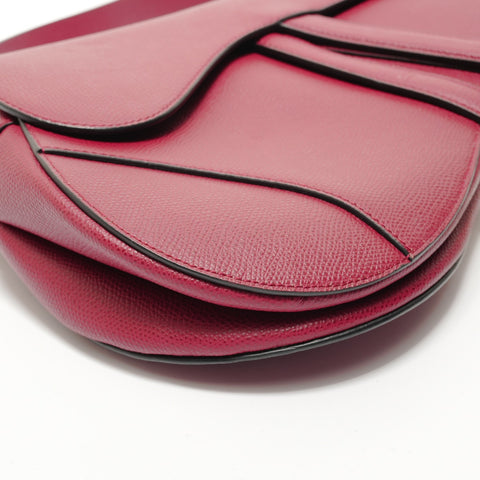 Christian Dior Saddle Leather Shoulder Bag Red WS28365