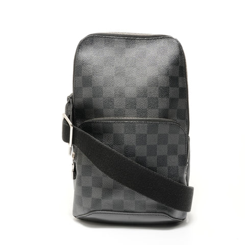 LOUIS VUITTON 2019 Damier Graphite Avenue Sling Bag Shoulder Bag black WS28372