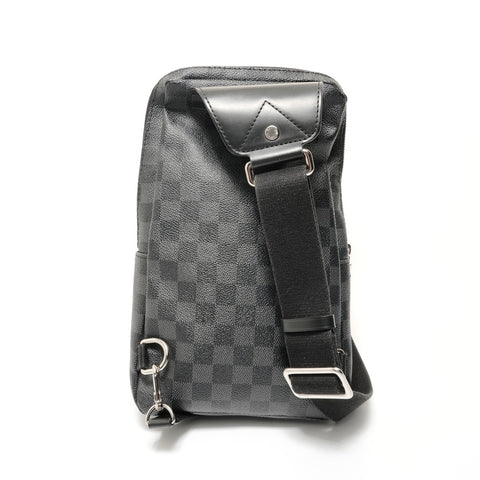 LOUIS VUITTON 2019 Damier Graphite Avenue Sling Bag Shoulder Bag black WS28372
