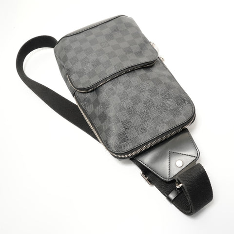 LOUIS VUITTON 2019 Damier Graphite Avenue Sling Bag Shoulder Bag black WS28372