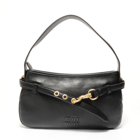 Miu Miu Aventure Nappa Leather Shoulder Bag black WS28374