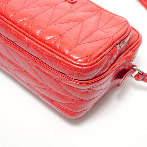 Miu Miu Leather materasse Shoulder Bag Red WS28375