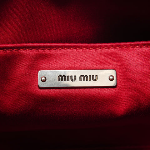 Miu Miu Leather materasse Shoulder Bag Red WS28375