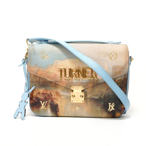 LOUIS VUITTON 2017 Monogram Celty Masters Pochette Metis MM Handbag blue WS28376
