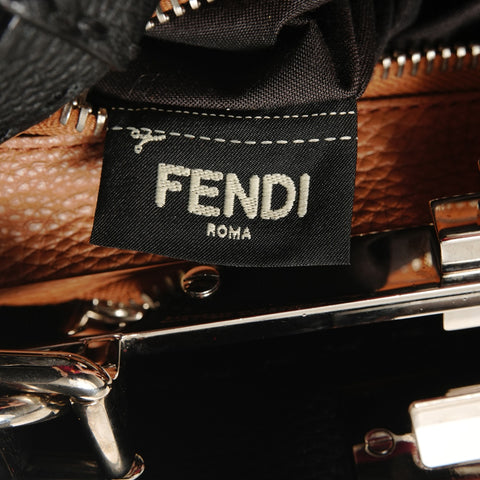 FENDI Leather Peekaboo 2way Selleria Handbag black WS28377