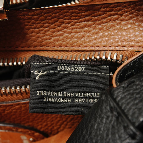 FENDI Leather Peekaboo 2way Selleria Handbag black WS28377