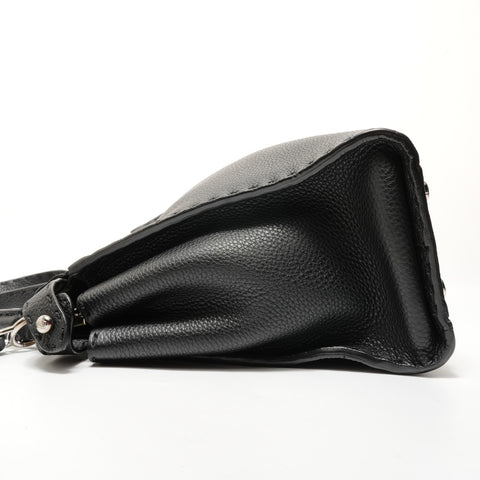 FENDI Leather Peekaboo 2way Selleria Handbag black WS28377