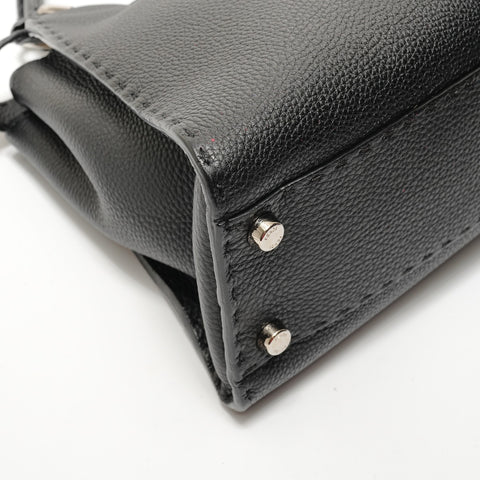 FENDI Leather Peekaboo 2way Selleria Handbag black WS28377