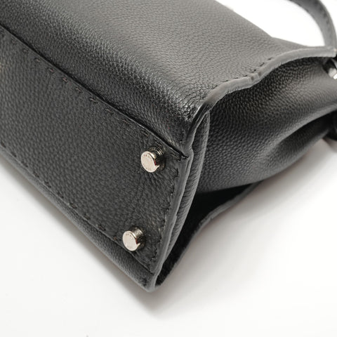 FENDI Leather Peekaboo 2way Selleria Handbag black WS28377