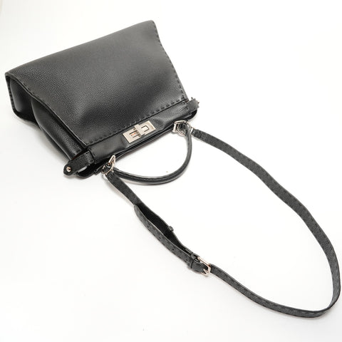 FENDI Leather Peekaboo 2way Selleria Handbag black WS28377