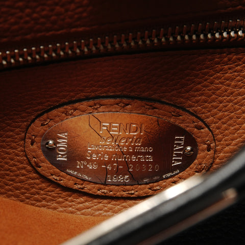 FENDI Leather Peekaboo 2way Selleria Handbag black WS28377