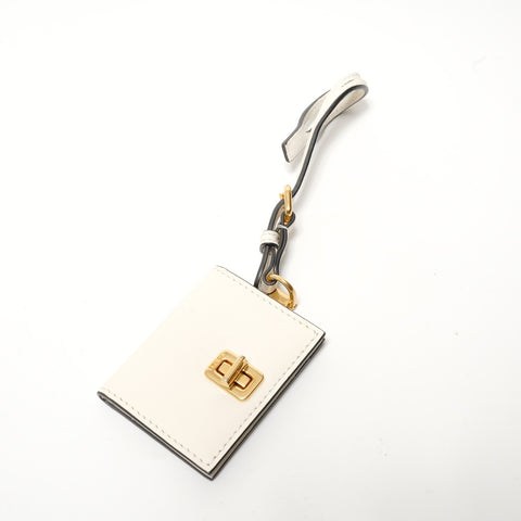 PRADA Bibliotheque Saffiano Leather 2WAY Handbag white WS28378