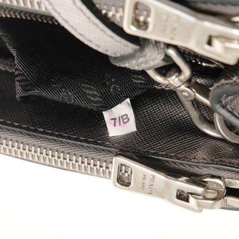PRADA Galleria Saffiano 2way Handbag Silver WS28385