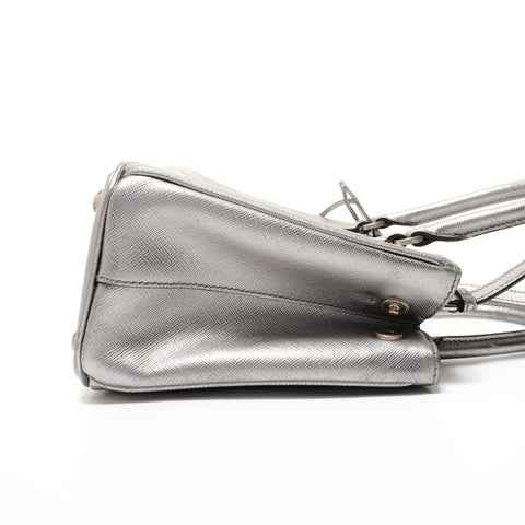 PRADA Galleria Saffiano 2way Handbag Silver WS28385