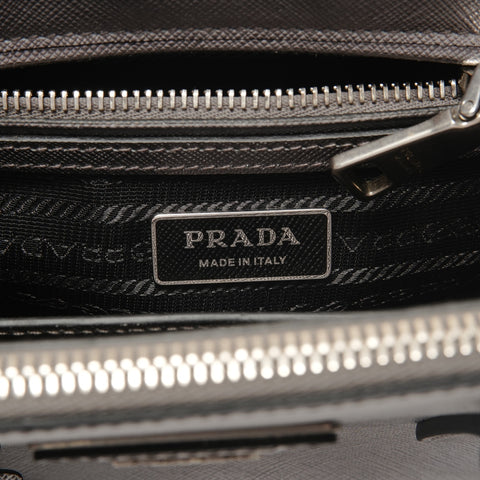 PRADA Galleria Saffiano 2way Handbag Silver WS28385