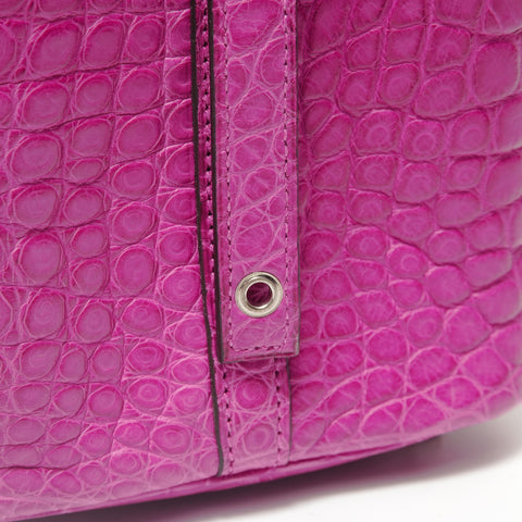 HERMES Picotin Lock PM Alligator Z-stamp Handbag pink WS28386
