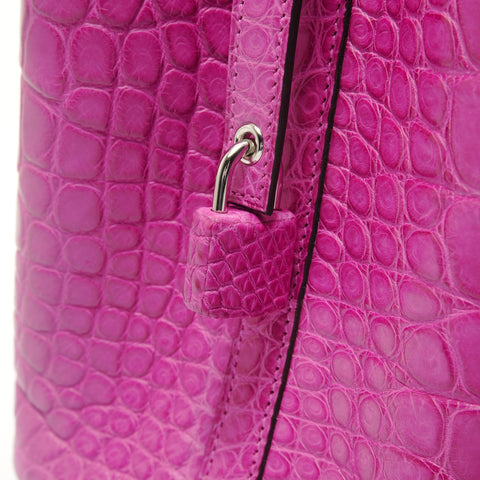 HERMES Picotin Lock PM Alligator Z-stamp Handbag pink WS28386