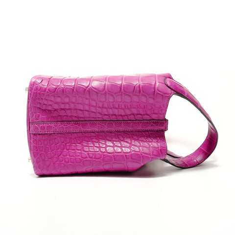 HERMES Picotin Lock PM Alligator Z-stamp Handbag pink WS28386