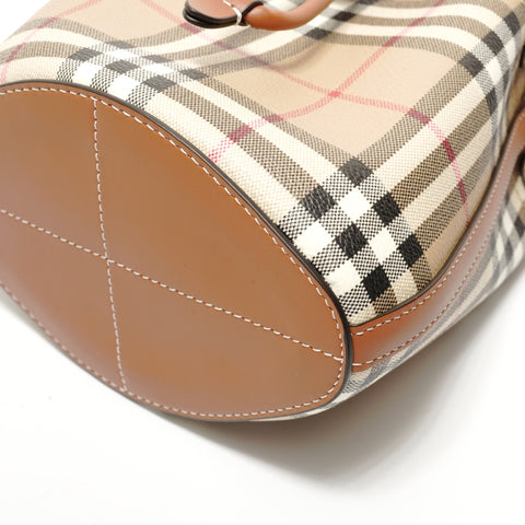 BURBERRY Mini Check Bucket Bag (2-way) Handbag beige WS28387