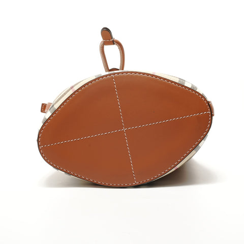 BURBERRY Mini Check Bucket Bag (2-way) Handbag beige WS28387