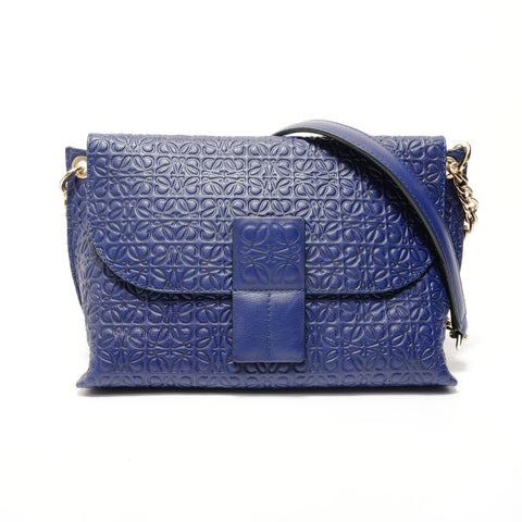 LOEWE Repeat Anagram Avenue Chain Shoulder Bag Navy WS28388