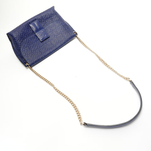 LOEWE Repeat Anagram Avenue Chain Shoulder Bag Navy WS28388