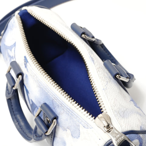 LOUIS VUITTON 2021-2025 Watercolor Monogram Keepall XS Shoulder Bag blue WS28390