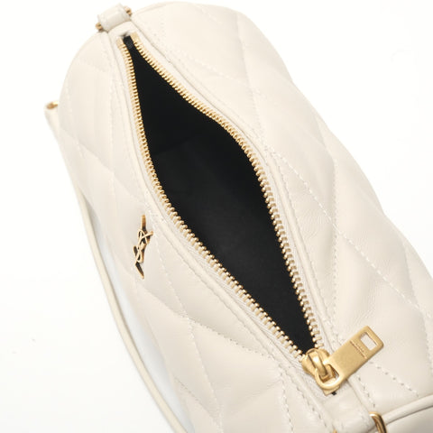 YVES SAINT LAURENT YSL Sad Quilted Tube Bag Shoulder Bag Ivory WS28391
