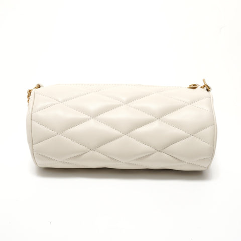 YVES SAINT LAURENT YSL Sad Quilted Tube Bag Shoulder Bag Ivory WS28391