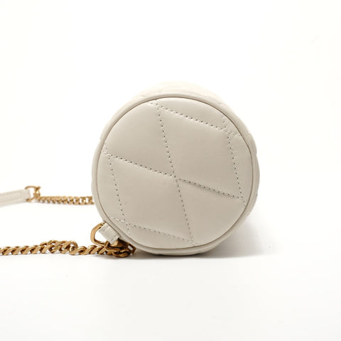 YVES SAINT LAURENT YSL Sad Quilted Tube Bag Shoulder Bag Ivory WS28391
