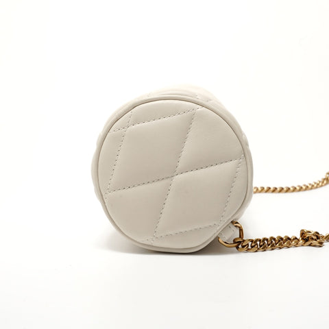 YVES SAINT LAURENT YSL Sad Quilted Tube Bag Shoulder Bag Ivory WS28391