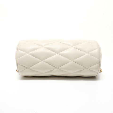 YVES SAINT LAURENT YSL Sad Quilted Tube Bag Shoulder Bag Ivory WS28391