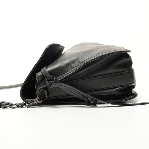 BOTTEGAVENETA INTRECCIATO leather Shoulder Bag black WS28392
