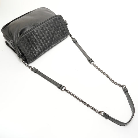 BOTTEGAVENETA INTRECCIATO leather Shoulder Bag black WS28392