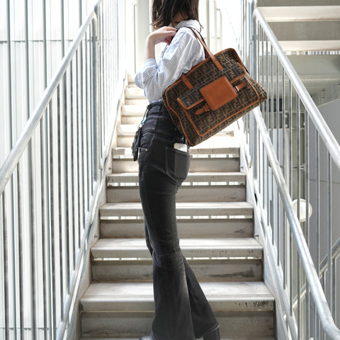 FENDI Zucca canvas Tote Bag Brown WS28394