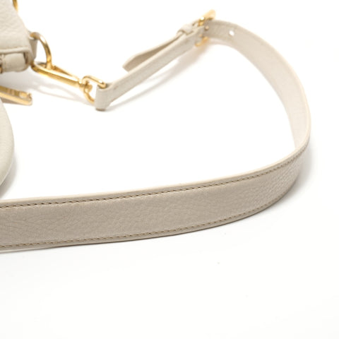 PRADA 2way leather Tote Bag Ivory WS28395